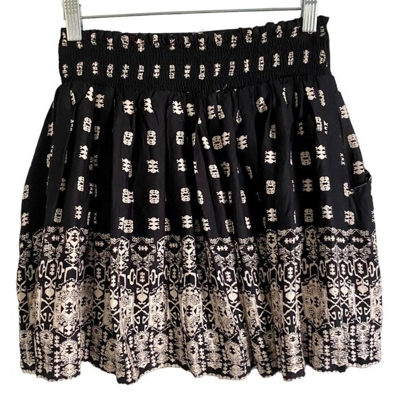 Japna Black and White Lined Mini Skirt With Pockets Medium - Picture 2 of 7